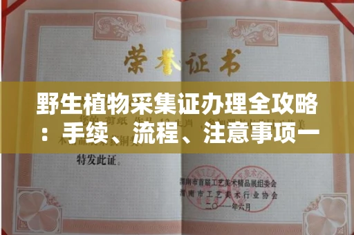 全国野生植物采集证办理全攻略:手续、流程、注意事项一网打尽